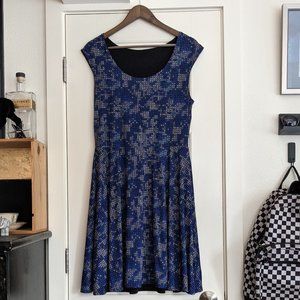 Betabrand Round-Trip Dress - Black / Needlepoint